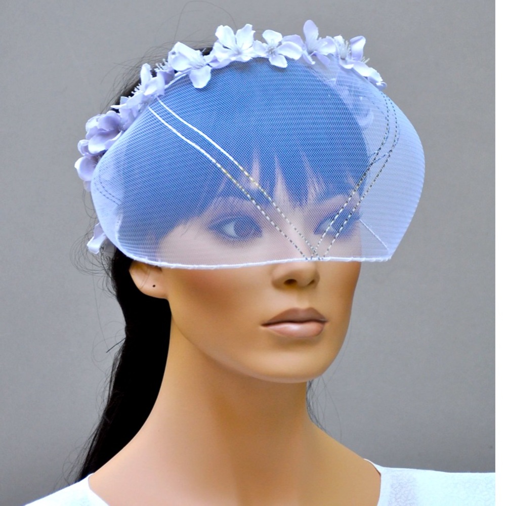 Custom Made Bridal Headpiece, Wedding Veil Hat, Headpiece, Avant-Garde Headpiece